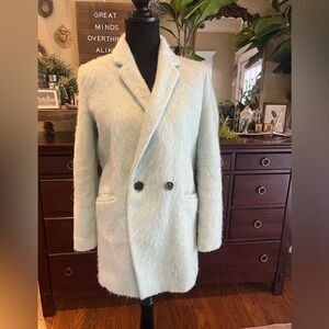 Old Navy Women's Soft Blue Teddy Blazer Jacket